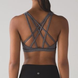 Lululemon Free to Be Serene sports bra heathered black gray 12